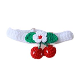 Red Cherry Collar Handmade Knitting Necklace