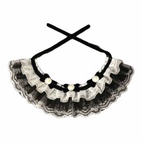Retro Black Lace Collars Handmade Dog Necklace 8.2-11.2"