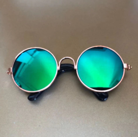 Pet Cat Glasses Cat Sunglasses (Option: Gold green mercury-L)