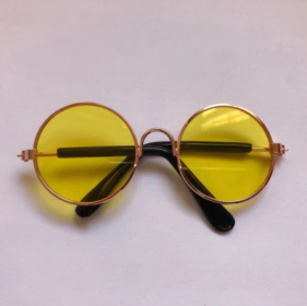 Pet Cat Glasses Cat Sunglasses (Option: Gold yellow-M)