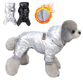 Winter Warm Waterproof Jumpsuit for Small Dogs (Color: Silver, size: M)