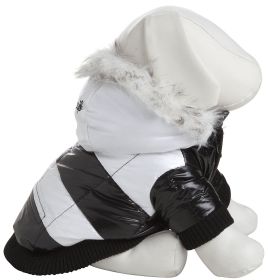 Fashion Striped Ultra-Plush Parka Coat (size: small)