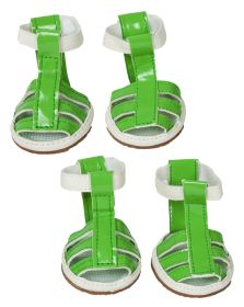 Pet Life Buckle-Supportive Pvc Waterproof Pet Sandals Shoes - Set Of 4 (size: large)