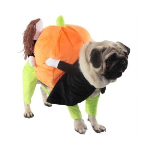 Pet Life 'Pumpkin Mon' Halloween Costume (Color: Orange, size: large)