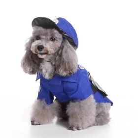 Pet Life 'Pawlice Pawtrol' Police Uniform Costume (Color: Blue, size: X-Small)