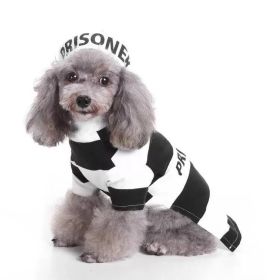 Pet Life Striped Retro Inmate Prisoner Uniform Dog Costume (Color: BLACK / WHITE, size: X-Large)